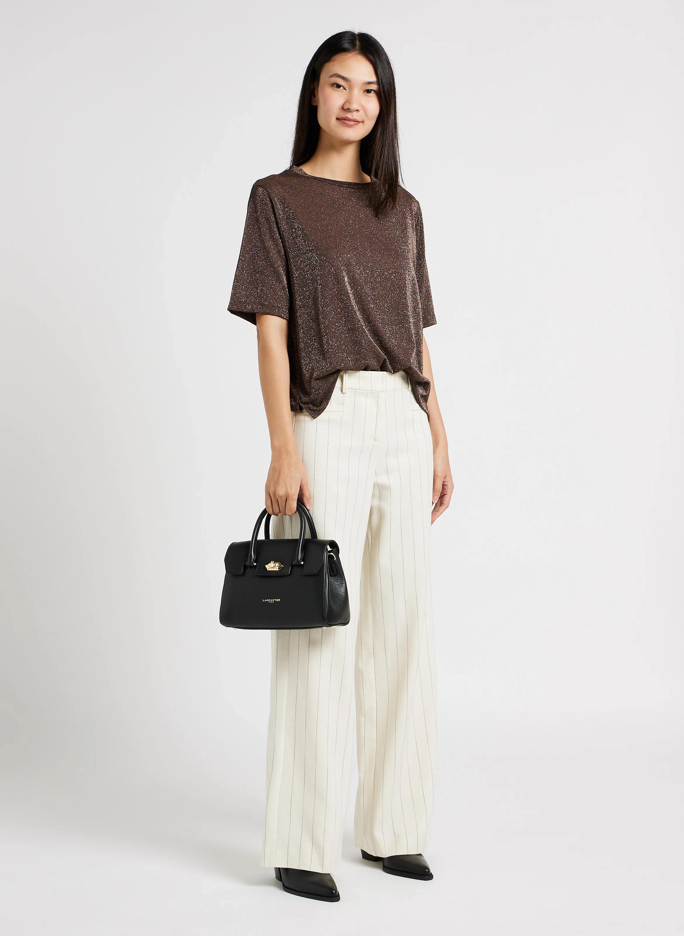 MILANO COSMOS - Sac à rabat en cuir grainé| Noir