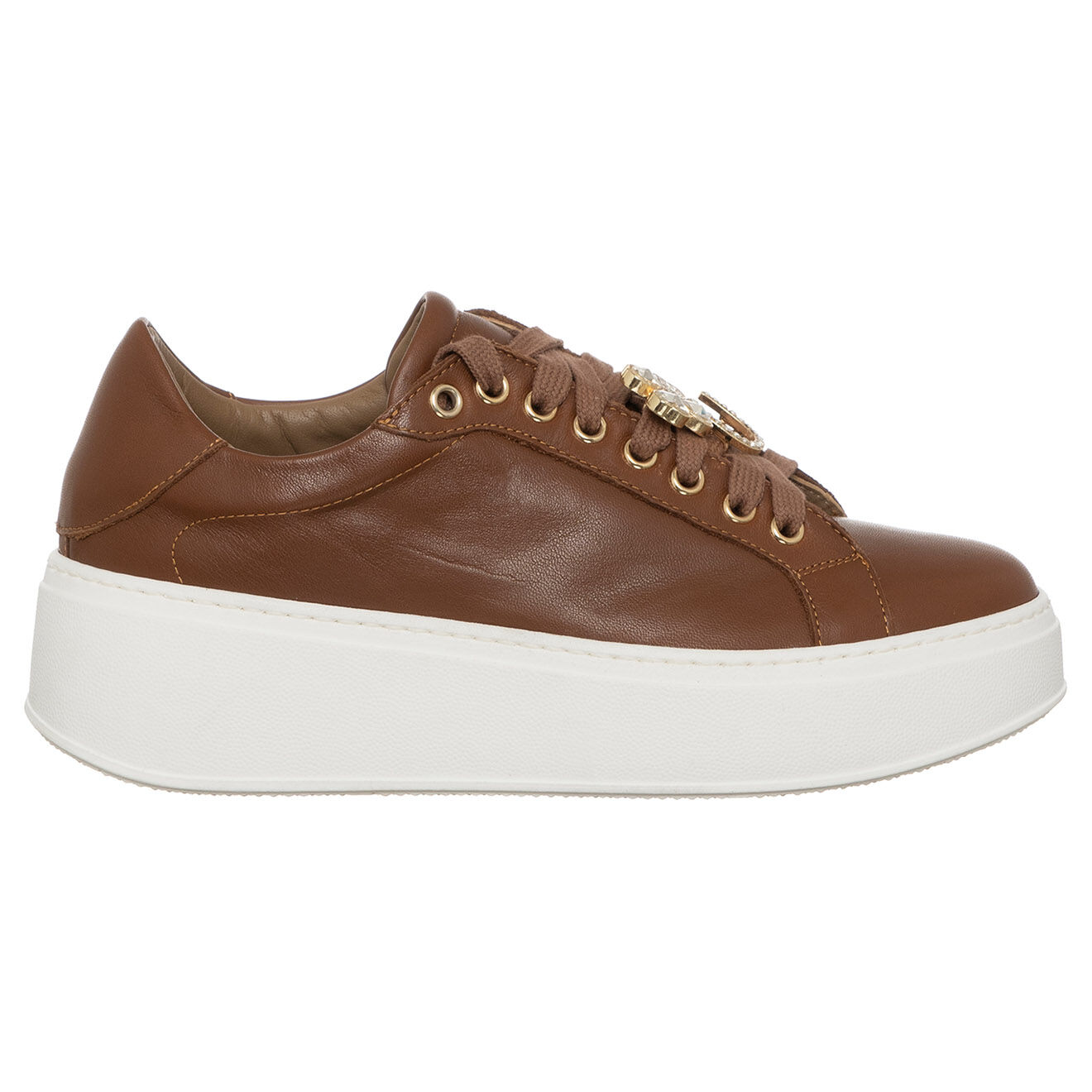 Loretta Pettinari Sneakers en Cuir Garance marron