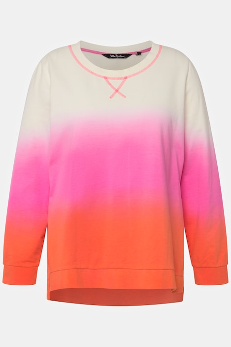 Sweatshirt, Batikstreifen, Classic, Rundhals, Langarm