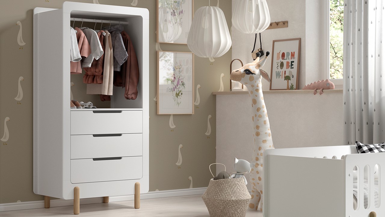 Kast Smile met 3 laden wit