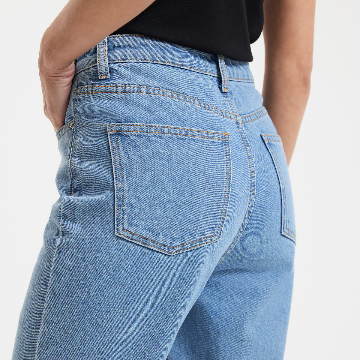 COLEÇÃO LA REDOUTE<br>Calça jeans reta 7/8, cintura alta