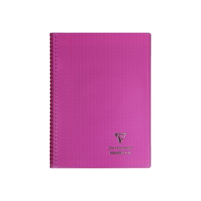 Clairefontaine Koverbook - Cahier à spirale polypro - A4 (21x29,7 cm) - 160 pages - grands carreaux (Seyes) - disponible dans différentes couleurs
