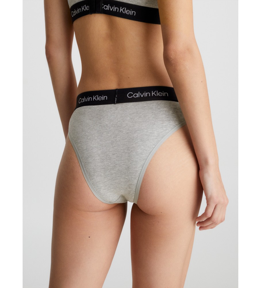 Calcinha brasileira de cintura alta Calvin Klein CK96 cinza