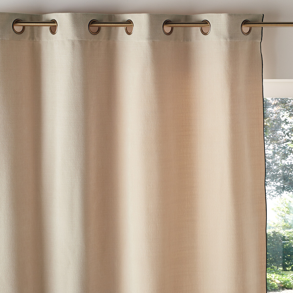 LA REDOUTE INTERIEURS<br>Cortina com ilhós, efeito envelhecido, Figuera