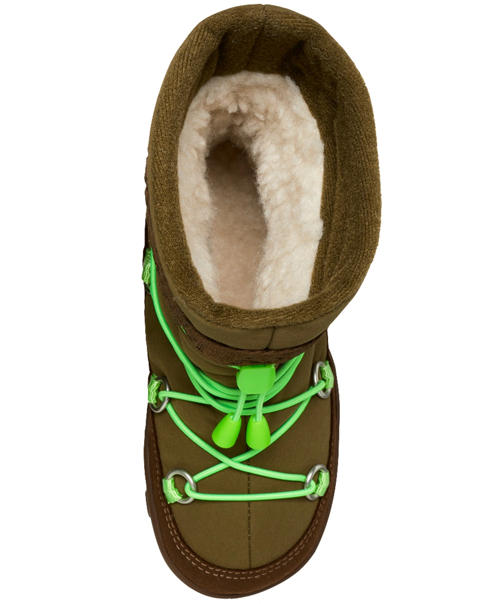 Schneeboots ECONYL SNOWY FROSCH gefüttert in grün