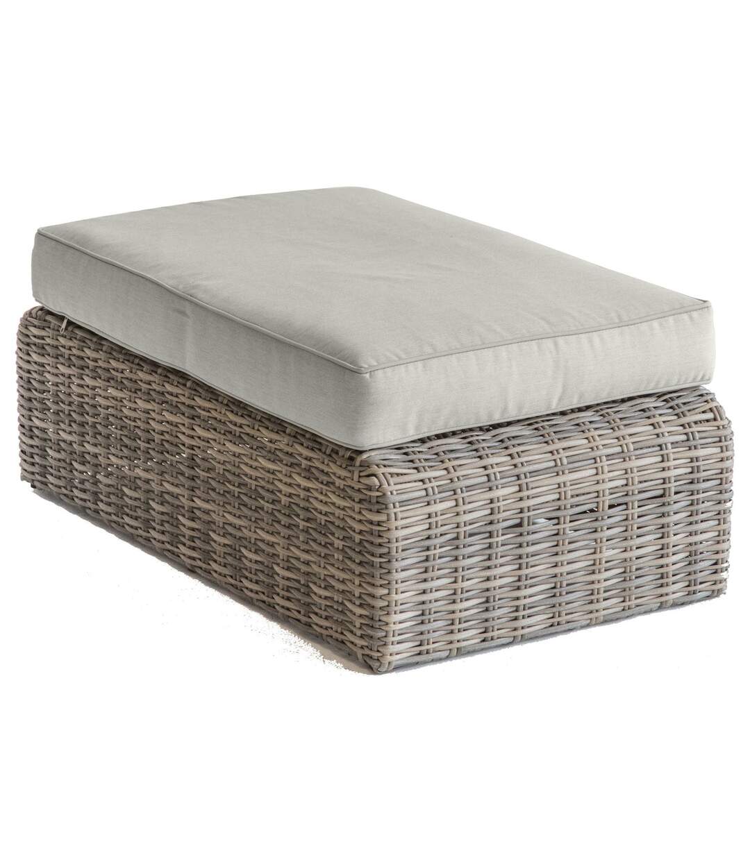 Pouf de jardin en résine tressée Moorea - L. 105 x H. 30 cm - Marron naturae