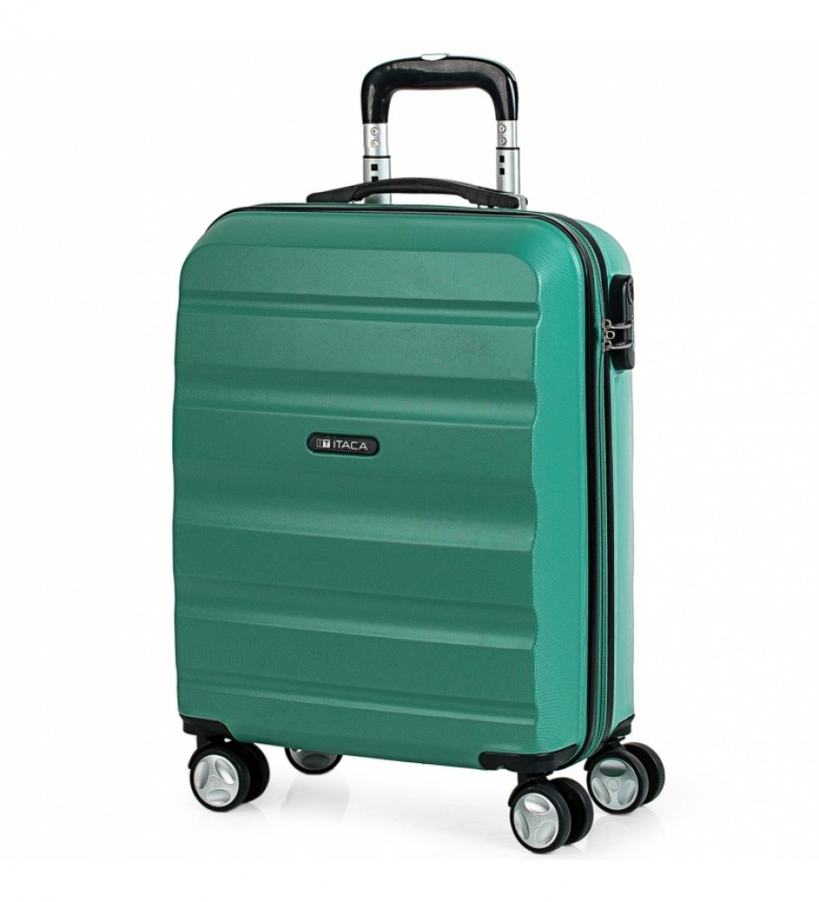 Mala de cabine com rodinhas ITACA em ABS T71650, cor azul-turquesa - 55 x 40 x 20 cm -