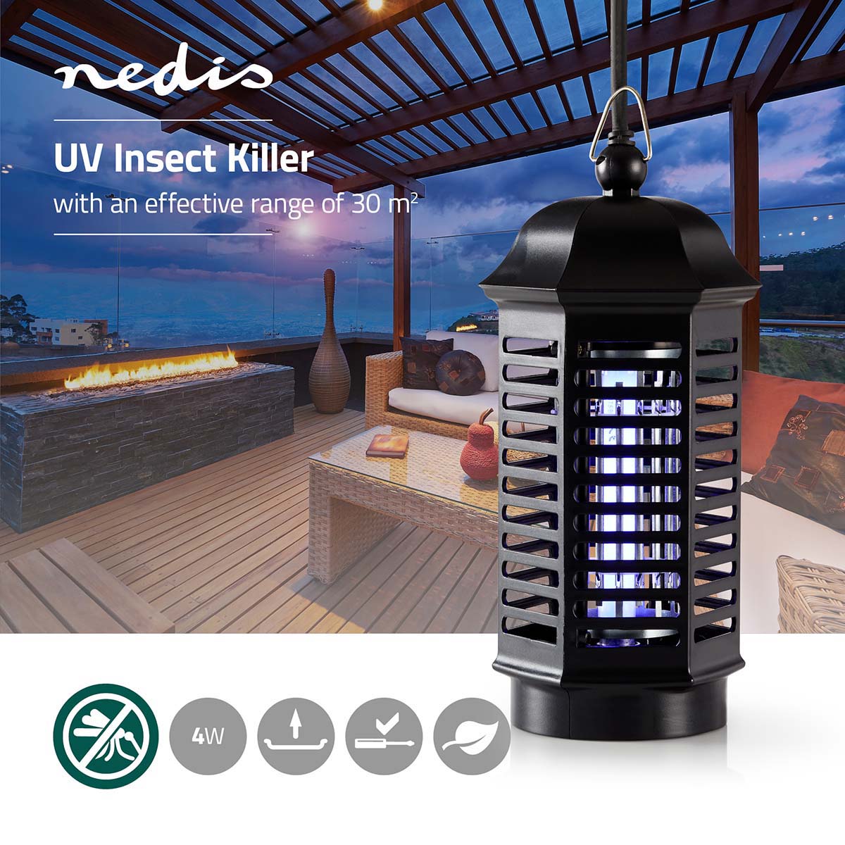 Nedis INKI110CBK4 Elektrische Muggenlamp