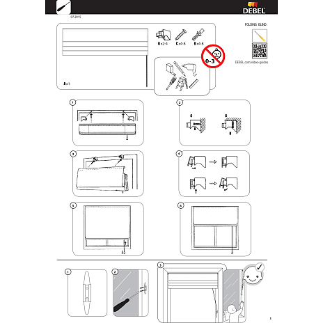 DEBEL New York foldegardin 60 x 130 cm - hvid
