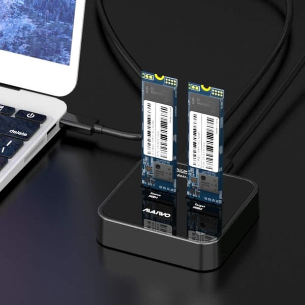 Maiwo K3016S Docking Station for harddisk Kloning av M.2 SAT SSD 5Gbps 1: 1 B & M-nøkkel