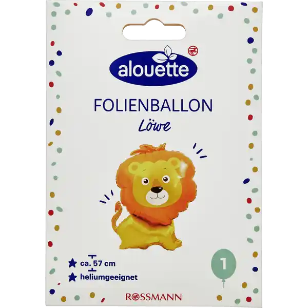 Folienballon Tier Löwe, Hai, Dino (sortiert)