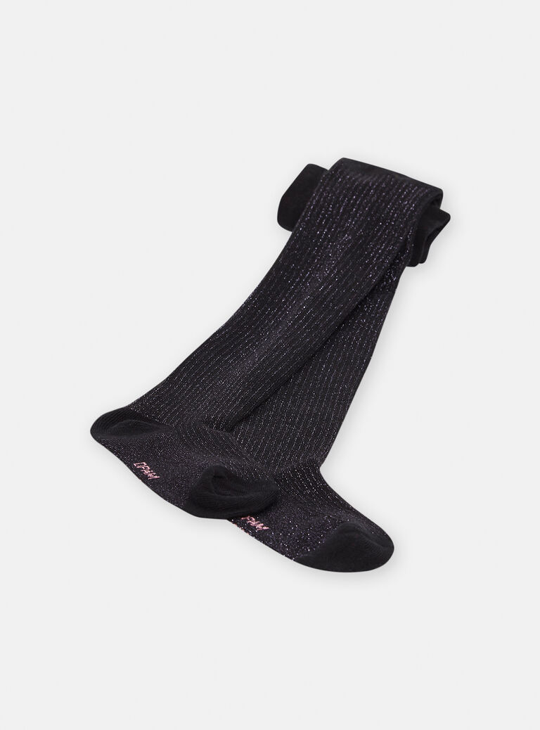 Collants noirs en lurex fille