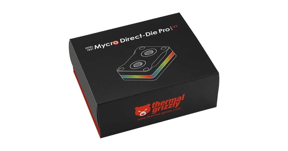 Thermal GrizzlyIntel 1851 Mycro Direct-Die Pro RGB V1 heatsink  (Zwart/transparant)
