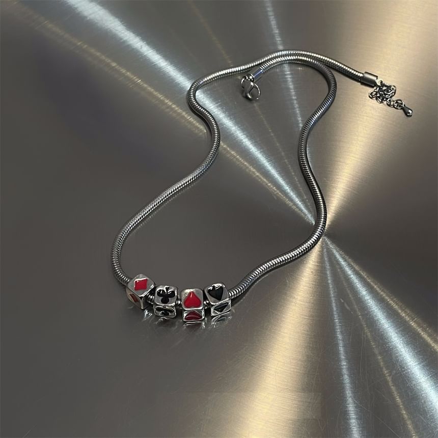Lilafey - Kubus Hanger Choker van Roestvrij Staal