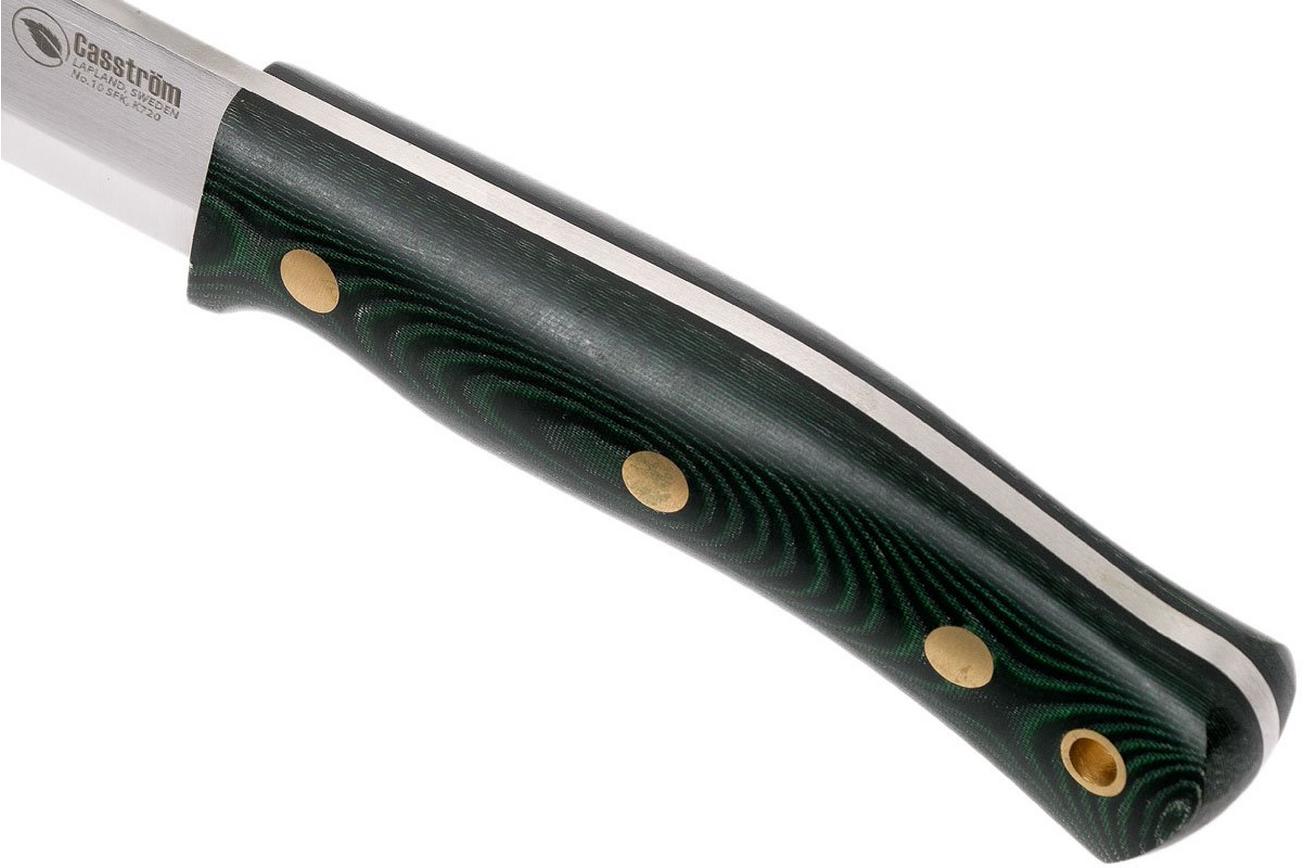 Casström No. 10 Swedish Forest Knife Green Micarta, Sleipner Scandi Grind 13103