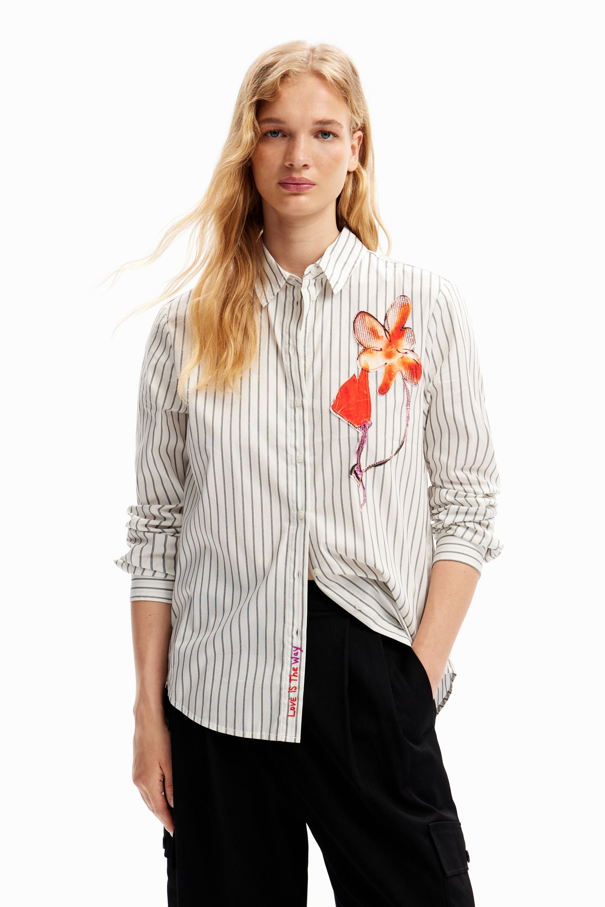 Chemise rayures fleur