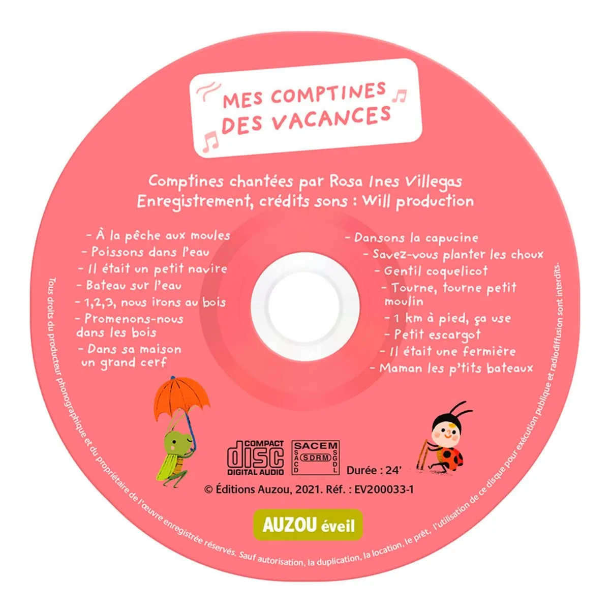 Auzou Mes Comptines des Vacances