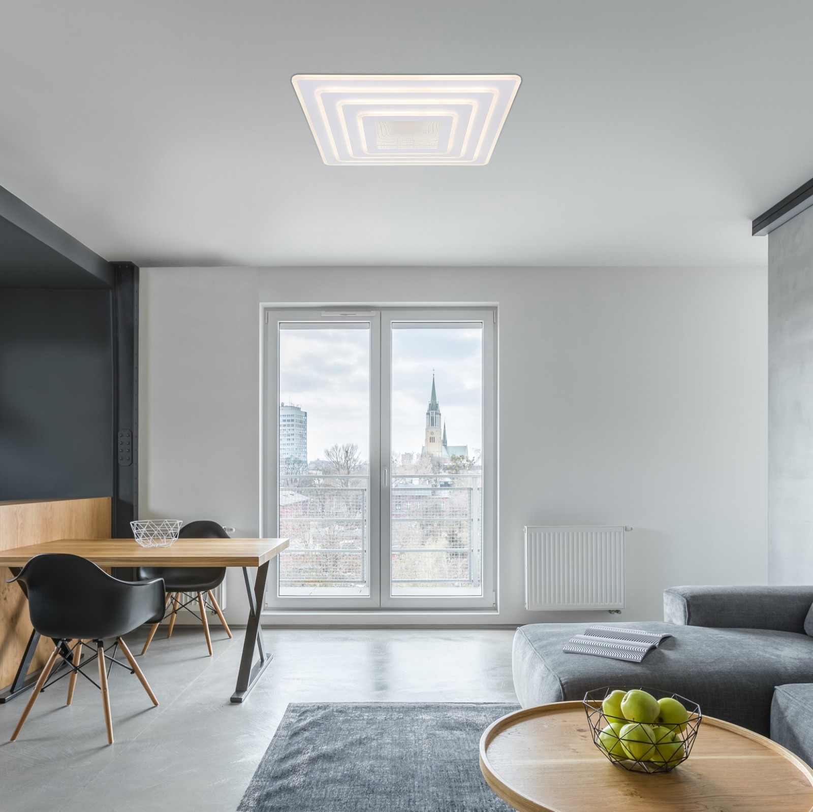 LED-Deckenleuchte - weiß - 3D-Effekt - 70x70 cm