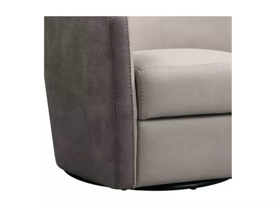 Fauteuil cabriolet pivotant Mastic/Brun taupé - JACQUES