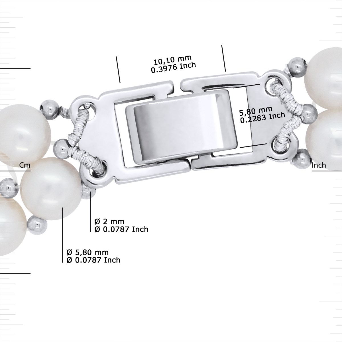 Collier 2 Rangs Perles d'Eau Douce 3-4 mm Blanches