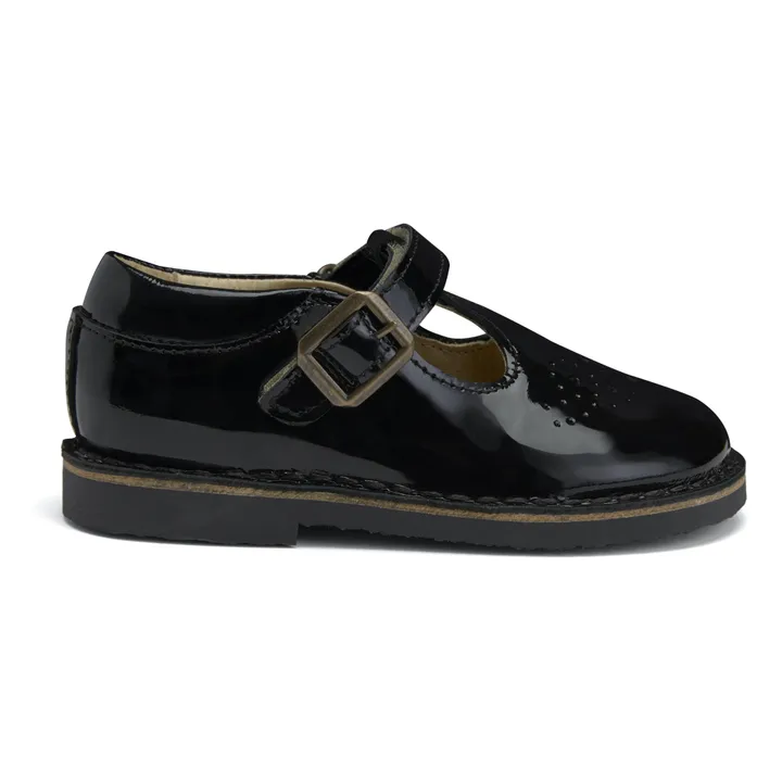 Young Soles Babies Scratchs T-Bar Patent Penny  | Noir