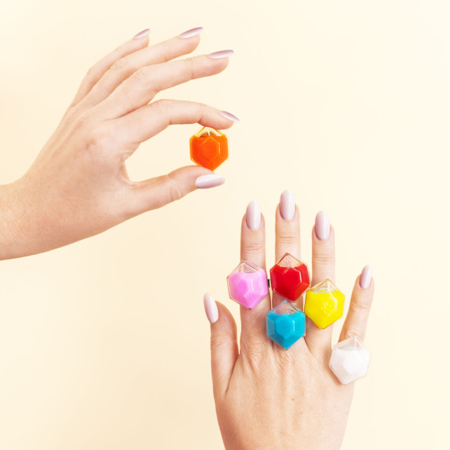 Bague en verre soufflé - Energie Medium Milk