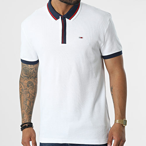 Polo Manches Courtes Tipped Honeycomb 4100 Blanc