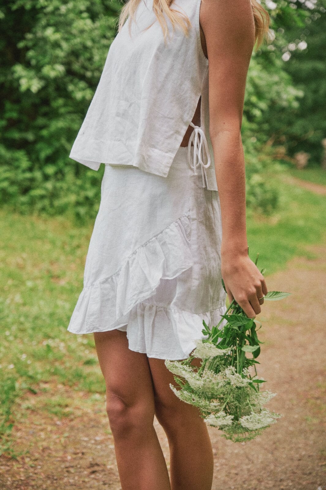 Neo Noir Bekka Linen Skirt white