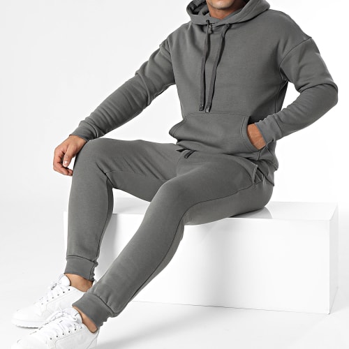 Ensemble Sweat Capuche Et Pantalon Jogging Gris Anthracite