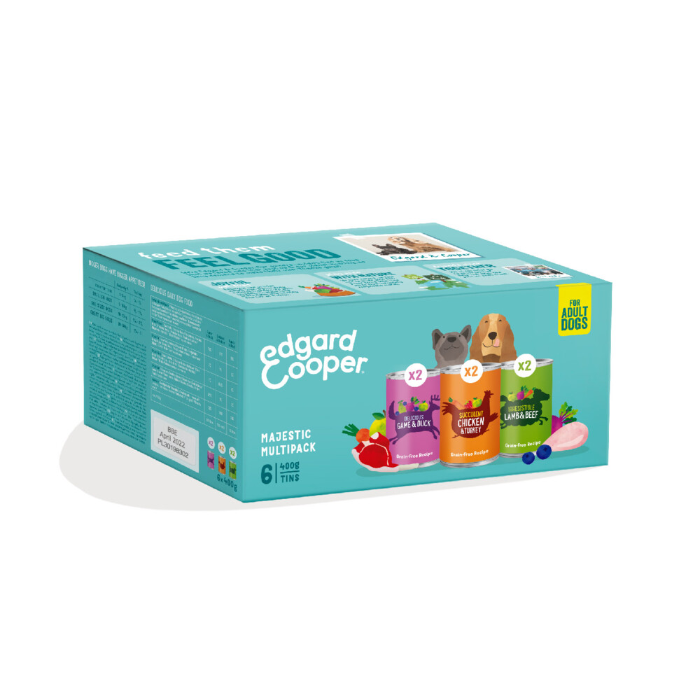 Edgard & Cooper Hondenvoer Multipack Kip - Wild - Lam6 x 400 gr