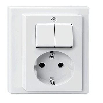 Merten System-M contactdoos met serieschakelaar wit