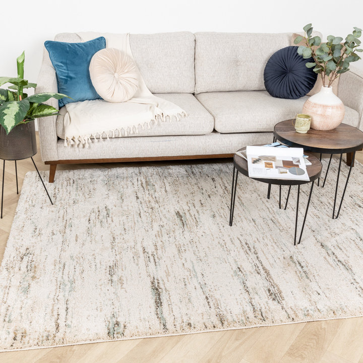 Hoogpolig vloerkleed - Blend Creme/Blauw | Klassiek