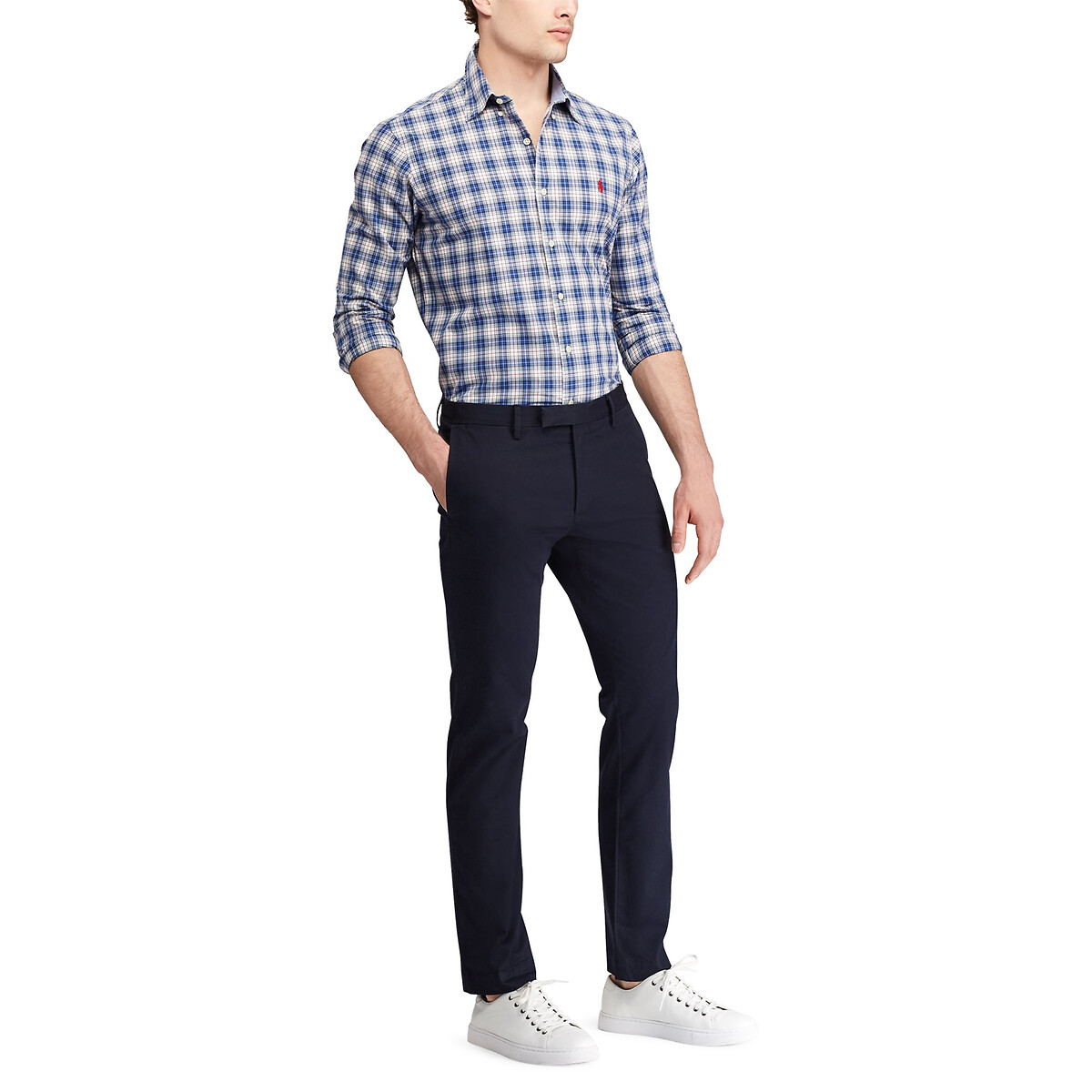 POLO RALPH LAUREN<br>Calças chino slim em tecido elástico