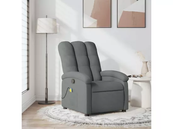 Fauteuil de massage inclinable Gris foncé Tissu