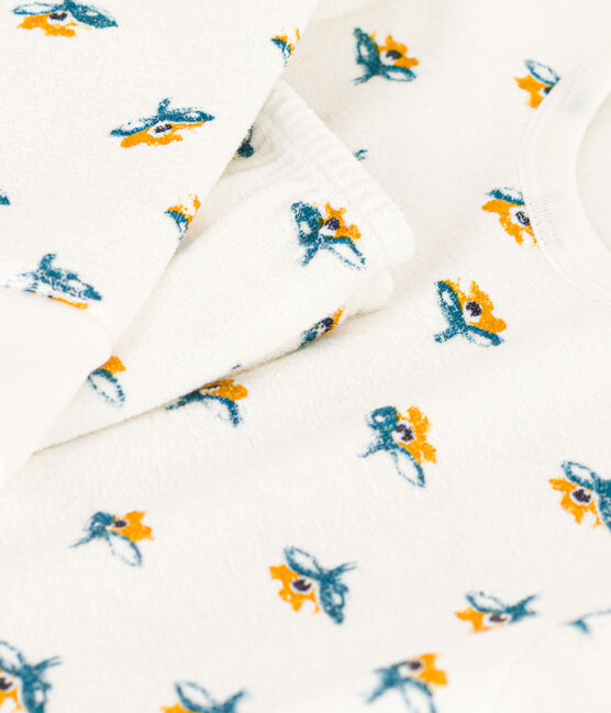 Pyjama fleur petite fille en bouclette éponge