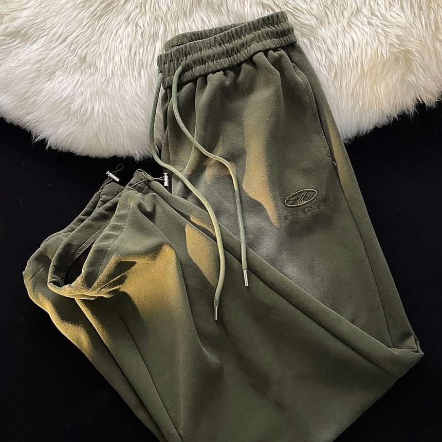 Rosesand - Lage taille gewassen losse joggingbroek met wijde pijpen