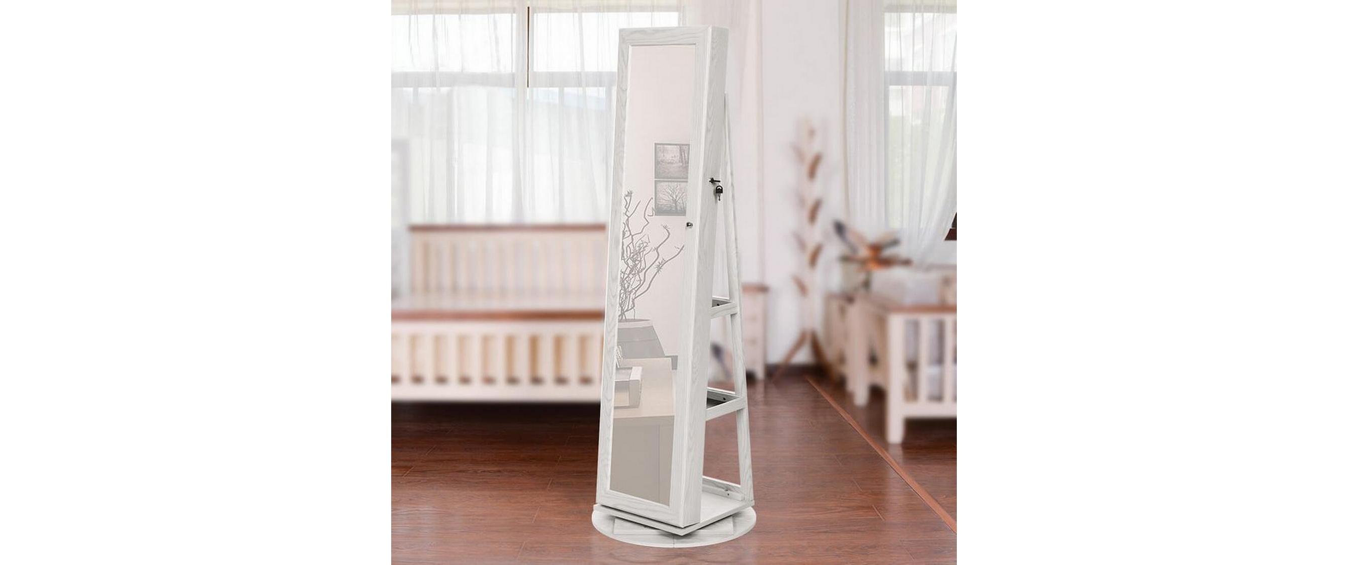 Schmuckhalter Weiss, 54 cm/ 55 cm x 160 cm/ 161 cm<br>Schmuckschrank