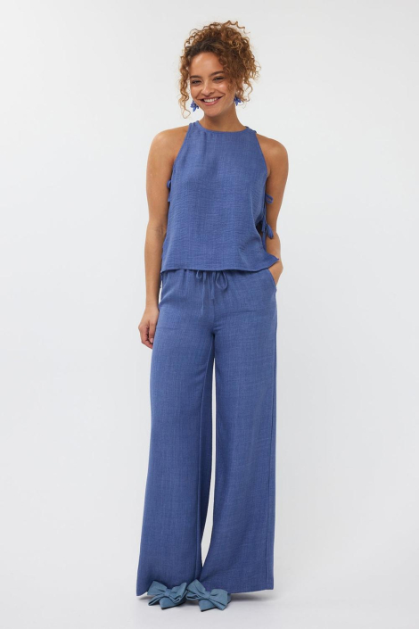 Ydence blauwe dames broek