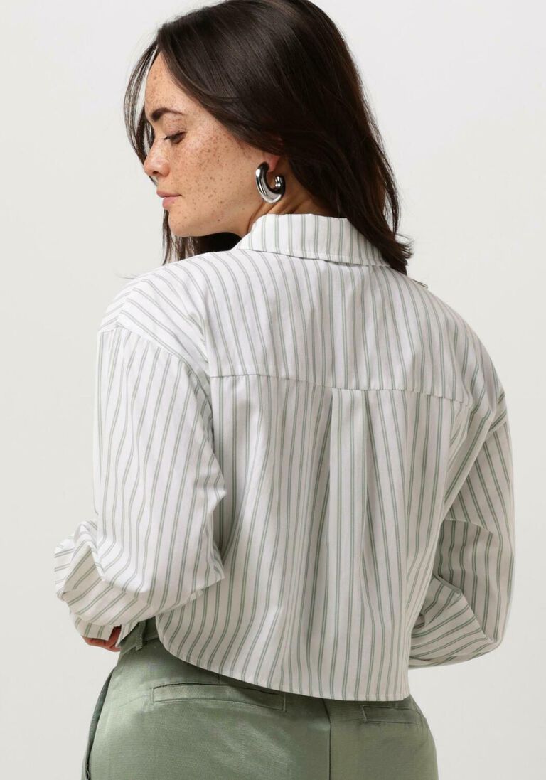 COLOURFUL REBEL witte colourful rebel blouse aliya striped cropped  blouse