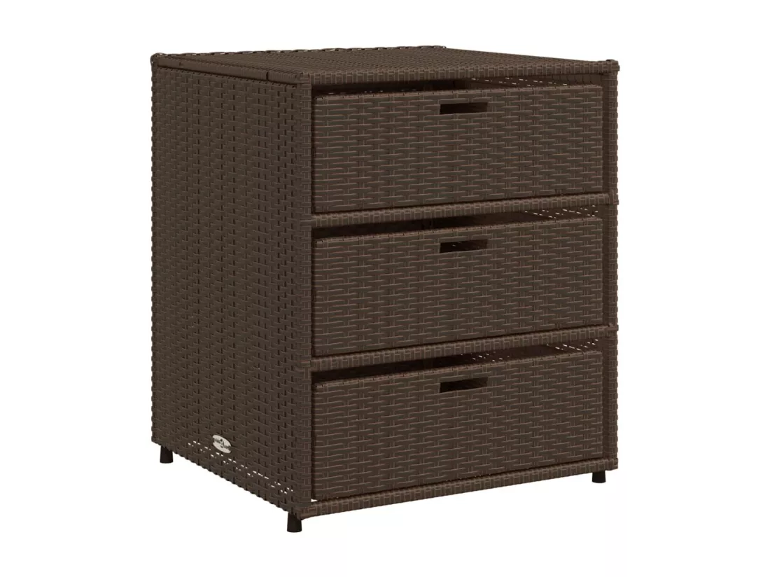 Armoire de rangement de jardin marron 55x59x69cm résine tressée