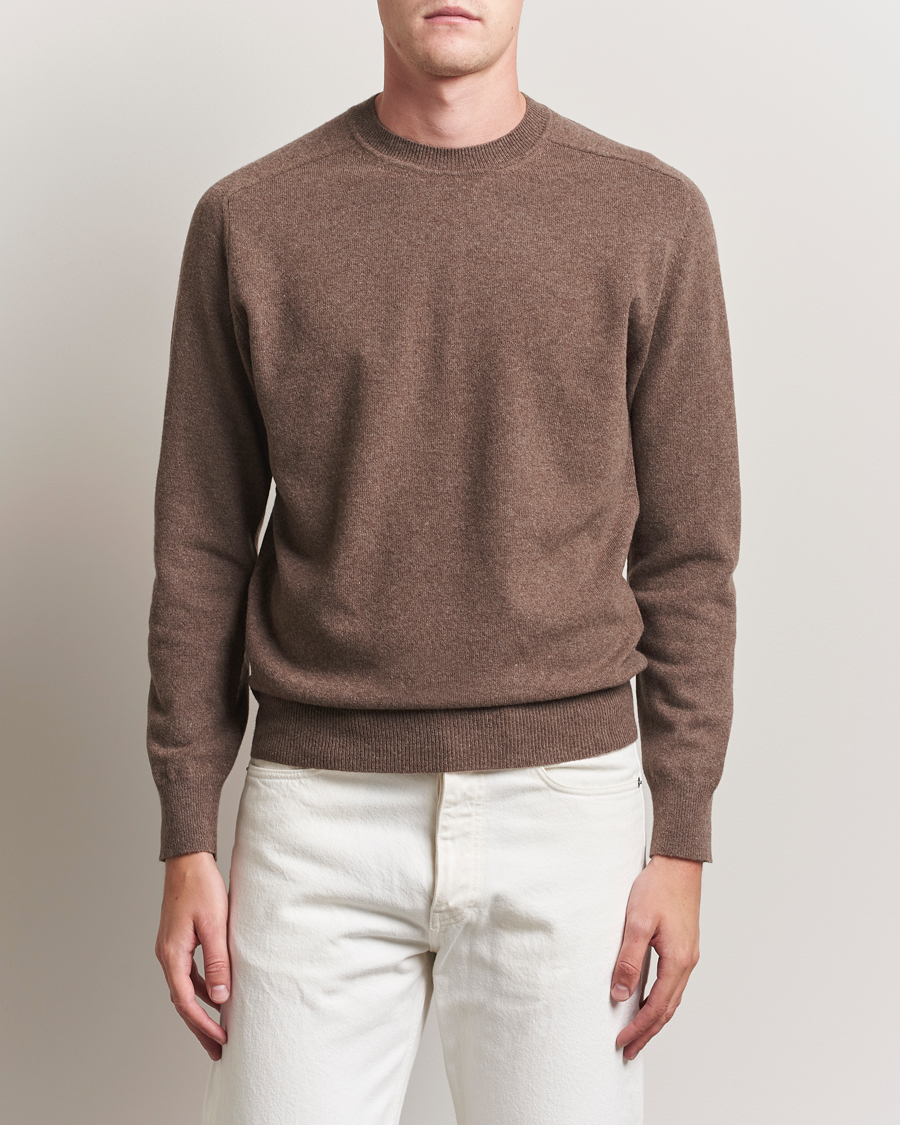 Altea Wool/Cashmere Crew Neck Pullover Brown