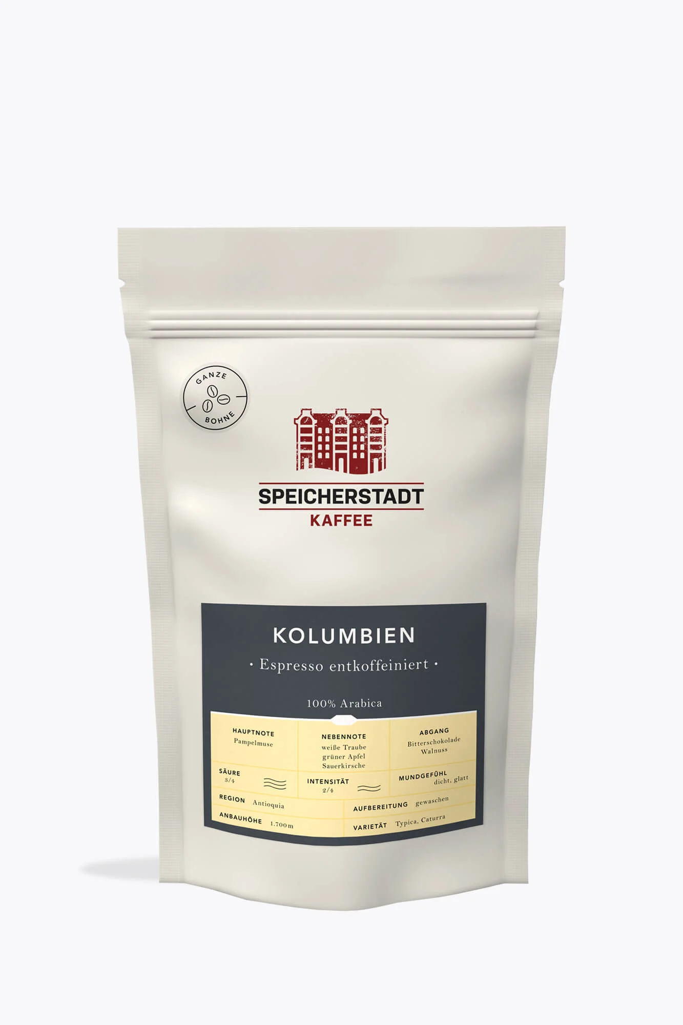 Speicherstadt Kolumbien Entkoffeiniert 100% Arabica Espresso
