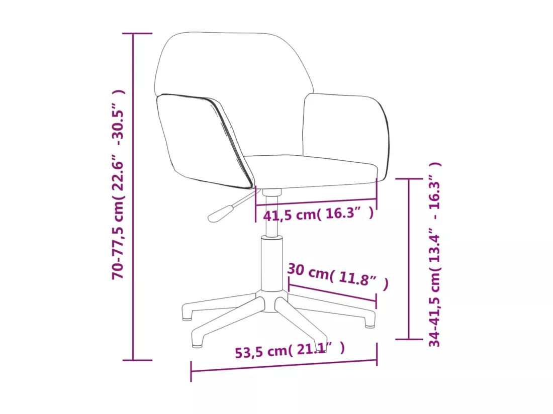 Chaise pivotante de bureau Gris clair Tissu