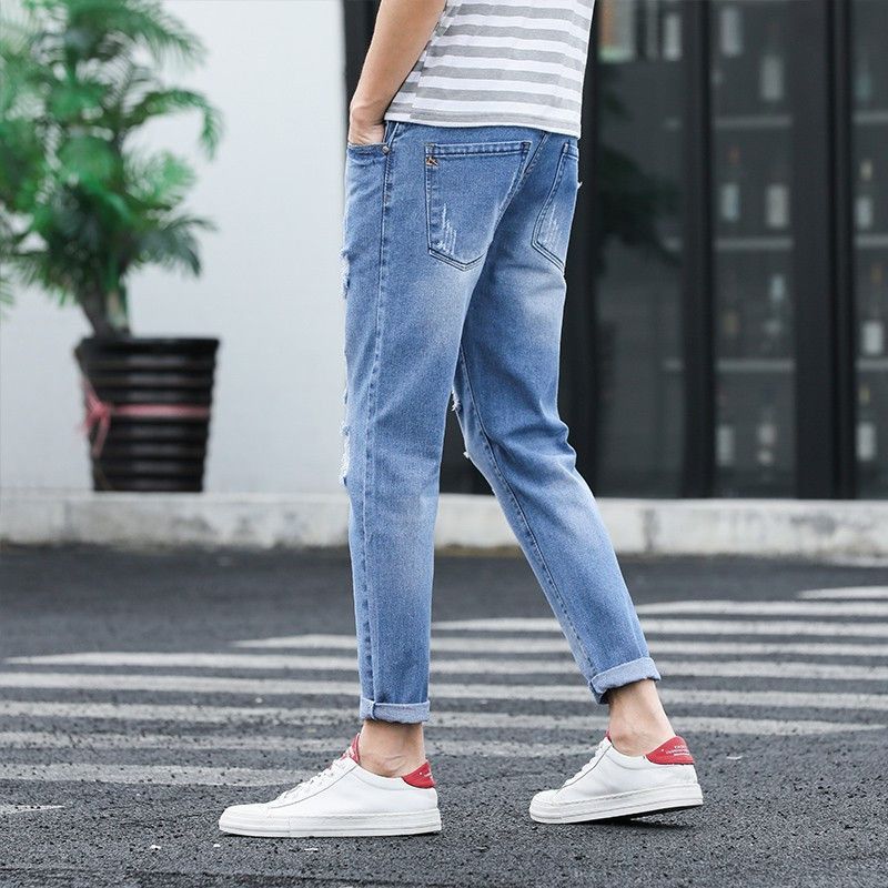 Acrius - Versleten cropped skinny jeans