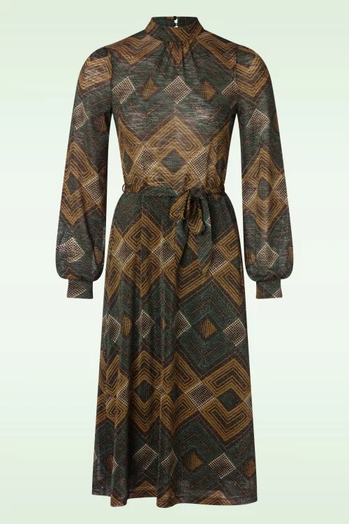 King Louie Phoebe Morrison jurk in pine groen