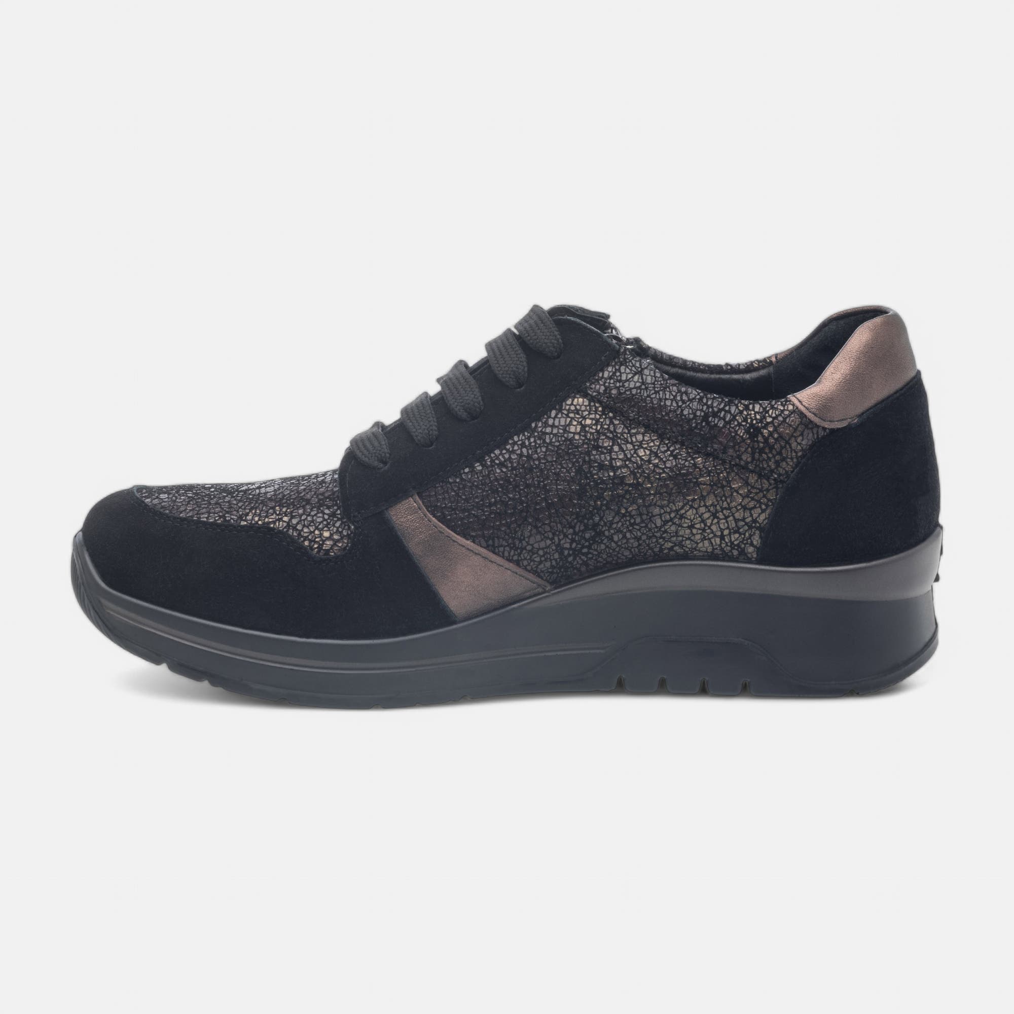 Derbies pieds sensibles Femme en cuir noir