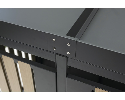 WESTMANN opbergbox inclusief twee plantenbakken, 134 x 84 x 125 cm, antraciet houtlook