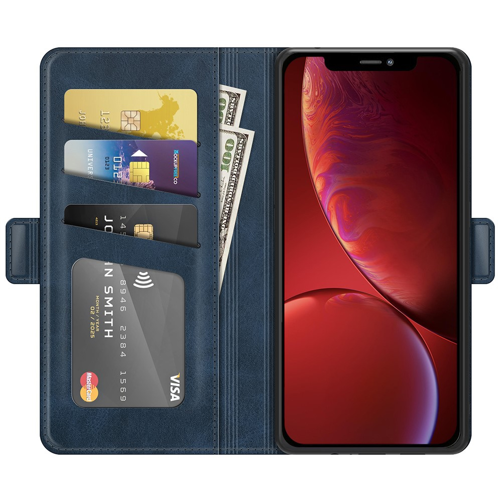 iPhone 13 Vintage Leder Tasche Flip Cover Fashion Design - Dunkelblau
