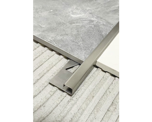 Vierkant eindprofiel, geborsteld roestvrij staal, 300 cm, 10 mm