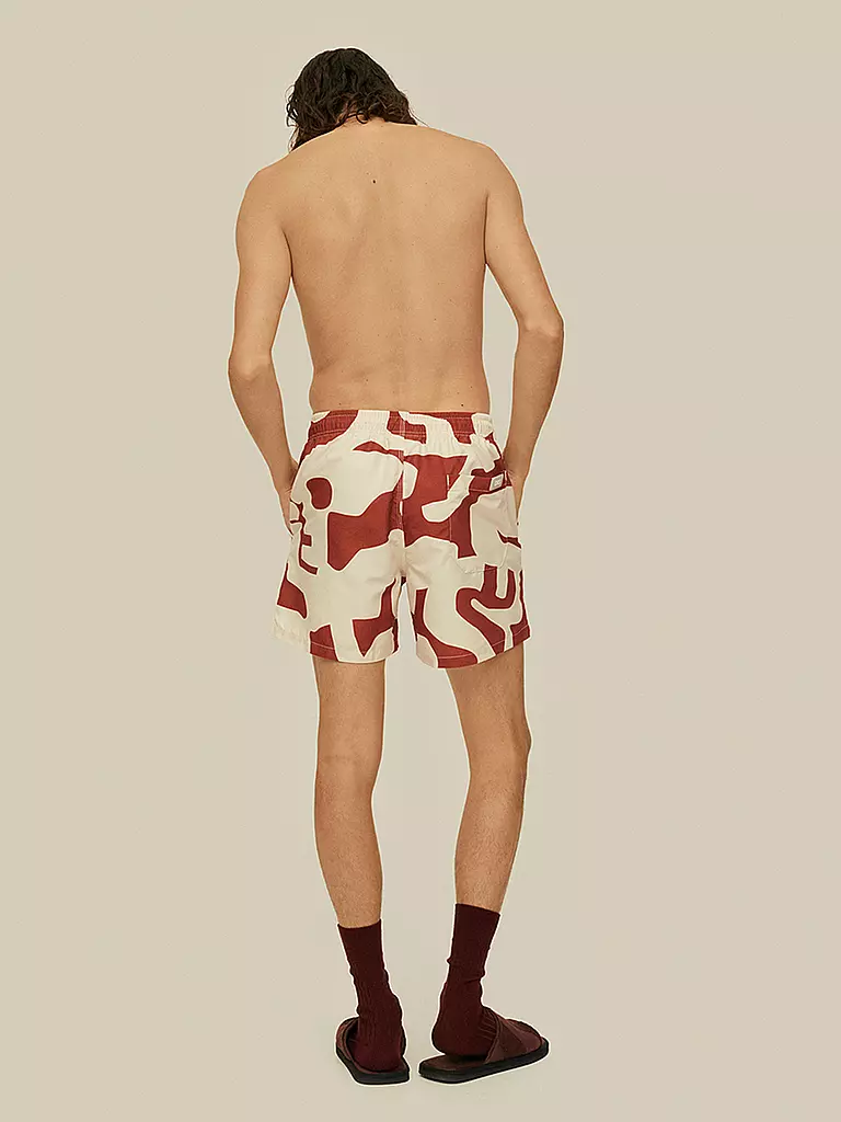 OAS Badeshorts RUSSETT PUZZLOTEC rot